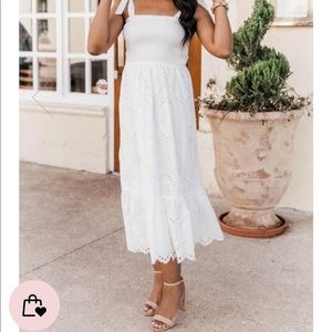 PROMISE IN MY HEART WHITE LACE MIDI DRESS